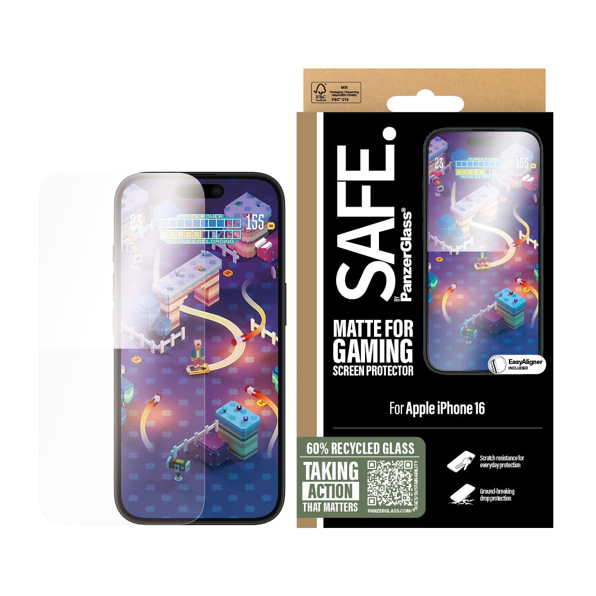 SAFE. by PanzerGlass® Gaming Displayschutz iPhone 16 | 15 | Ultra-Wide Fit